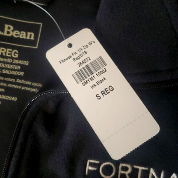 L.L.Bean Ultrasoft Womens Lightweight Fitness Fleece Quarter Zip Ink Black NWT - Picture 10 of 10